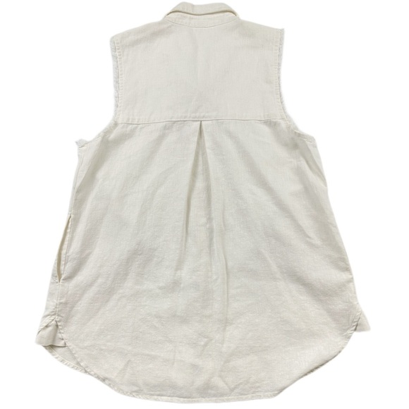 Free People Linen Blend Sleeveless Top With Pockets Size Small - Picture 2 of 5